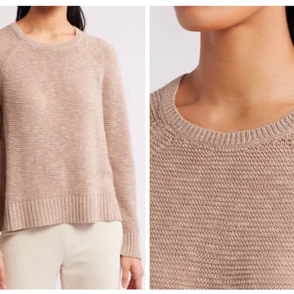 Eileen Fisher Knit Sweater S Oatmeal Color - Picture 1 of 10